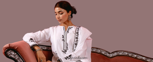 JOVI India - White Dress Tales in Lace make Fashion Grace