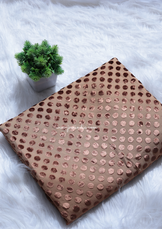 Brown Velvet Printed Fabric