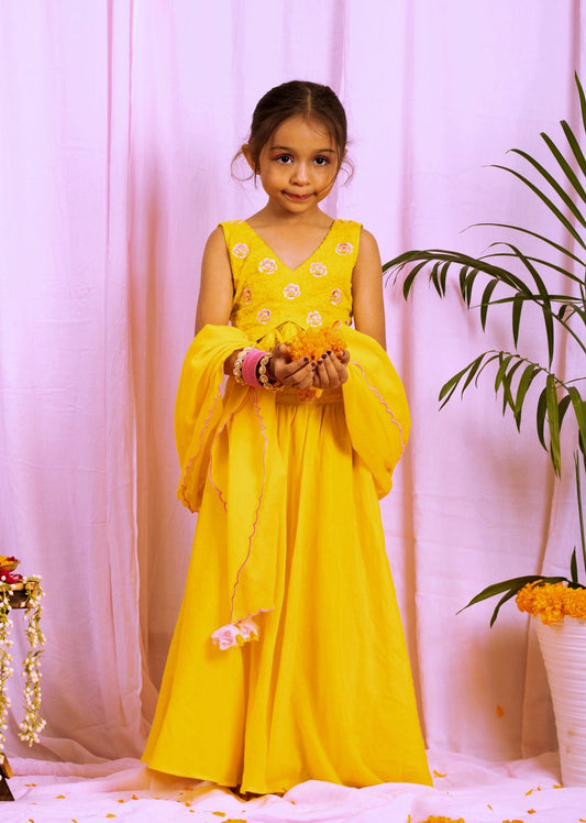 JOVI India Kids Wear - Buy Trendy Yellow Printed Lehenga Sets for Kids and Baby Girls