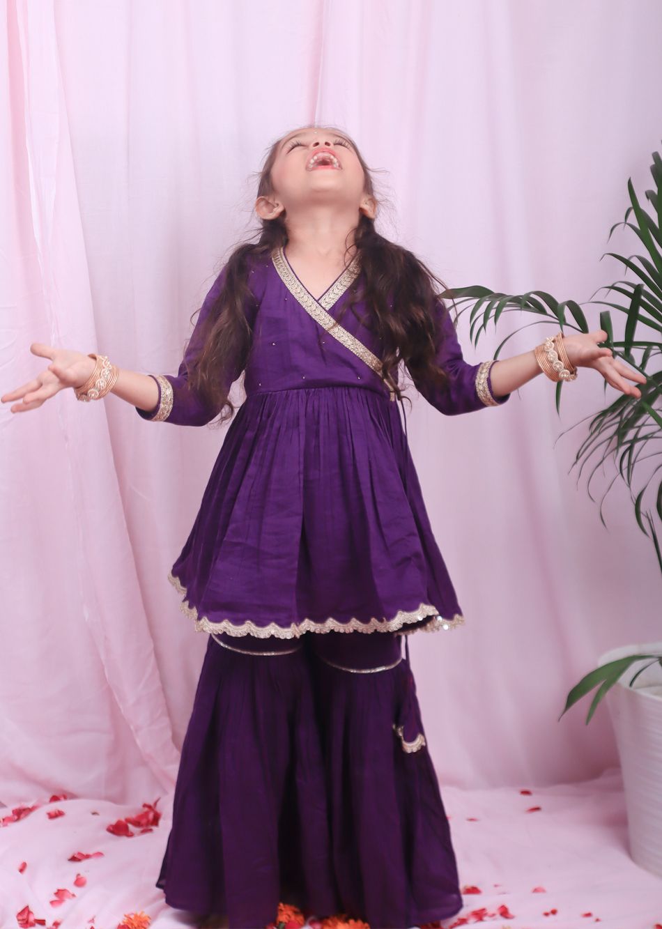 Purple Angrakha Suit Set