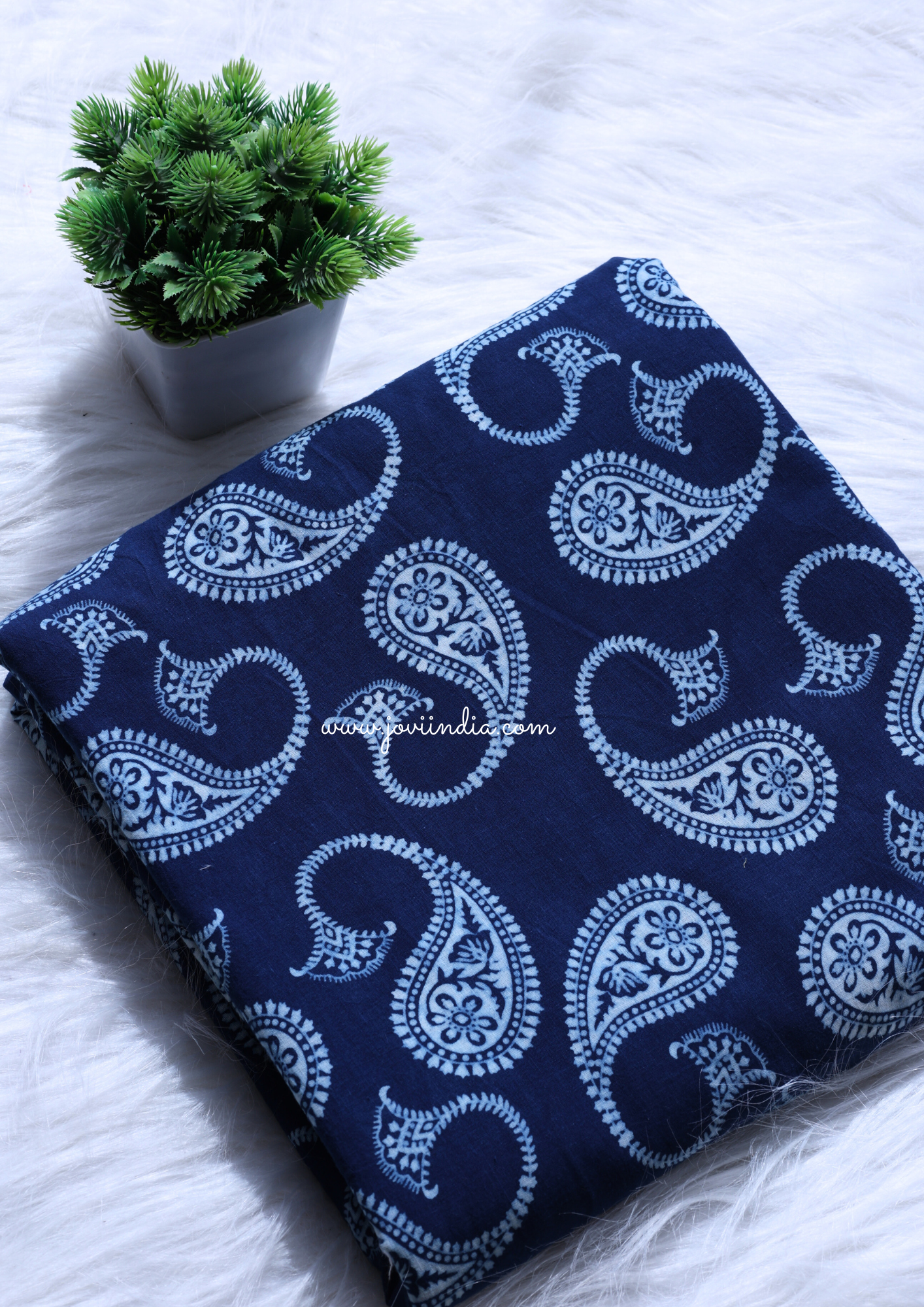 Indigo Blue Hand Block Printed Fabric