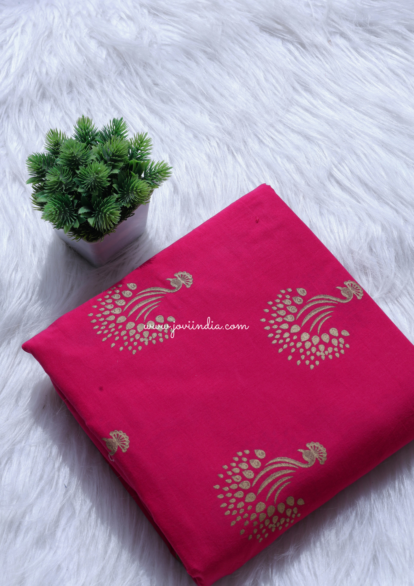 Rani Cotton Gold Block Printed Fabric