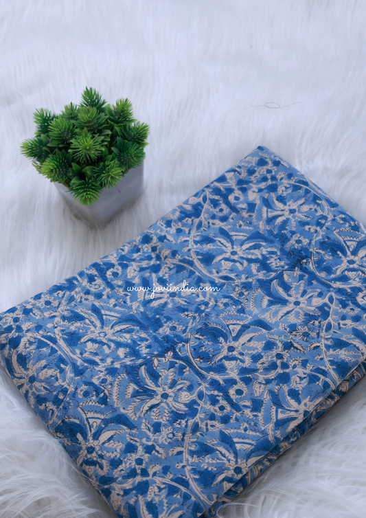 Blue Hand Block Printed Fabric