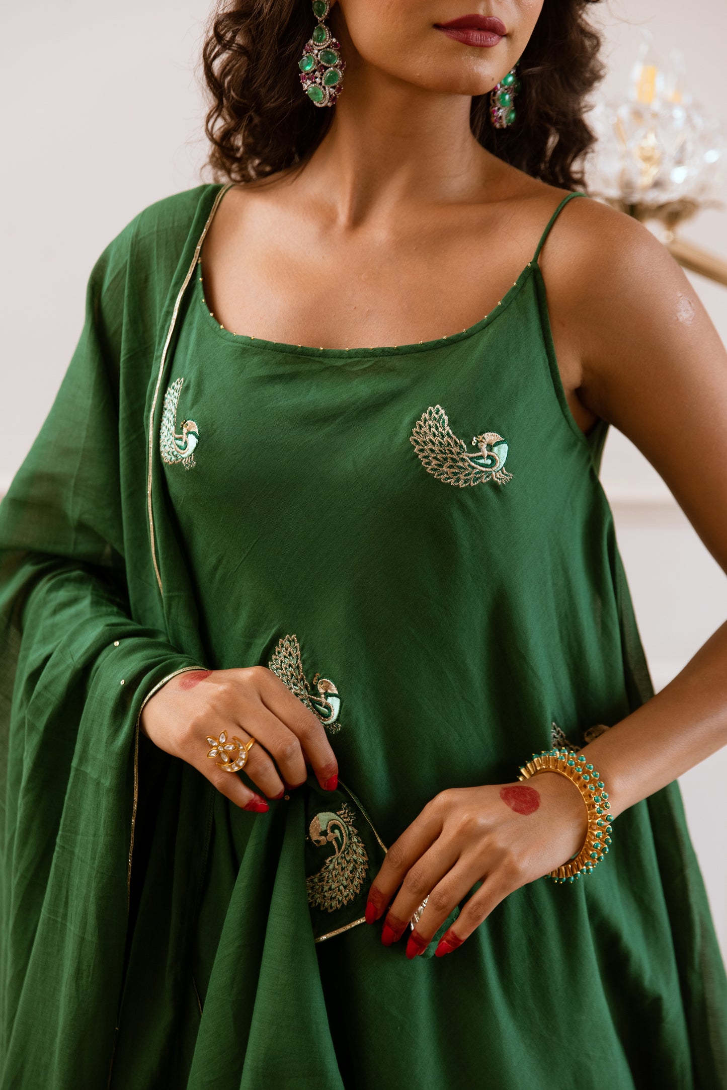 Green Strappy Top and Palazzo Set