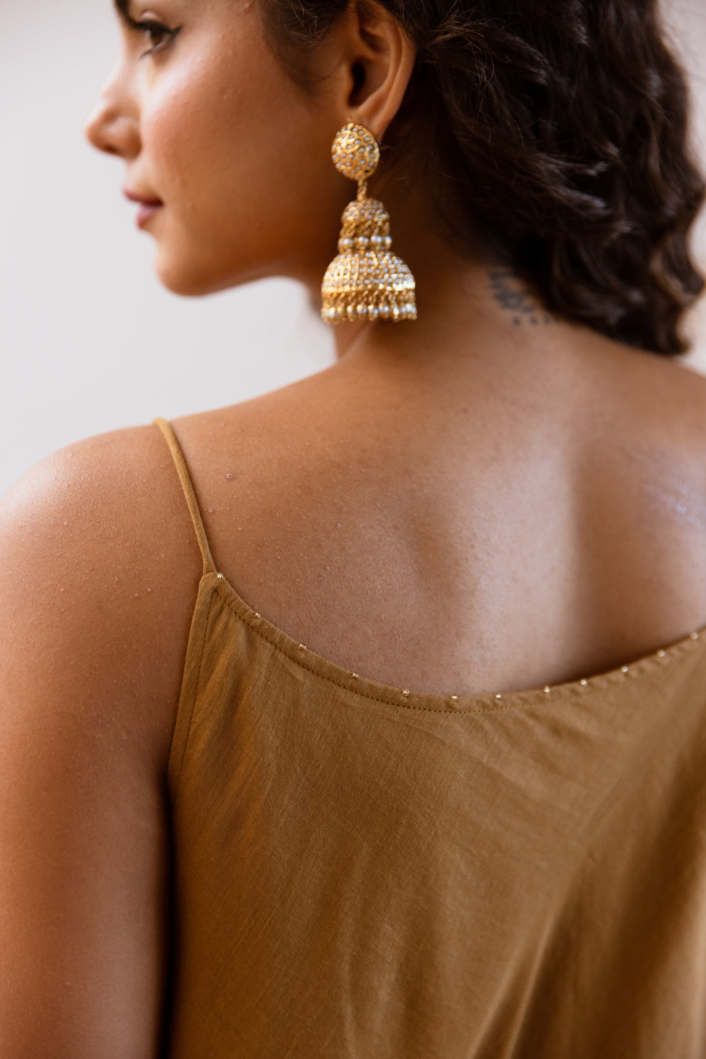 Brown Strappy Top and Palazzo Set