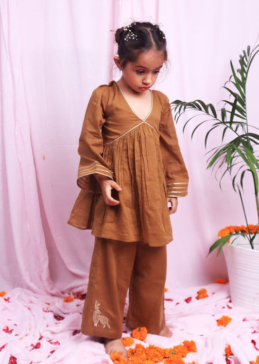 JOVI India Kids Wear - Brown Co-ord Set