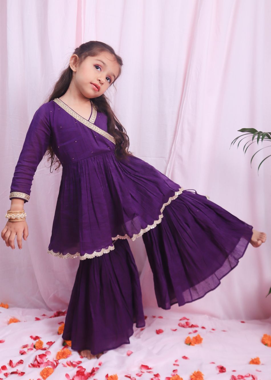 Purple Angrakha Suit Set