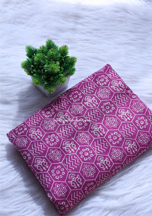 Pink Muslin Silk Printed Fabric