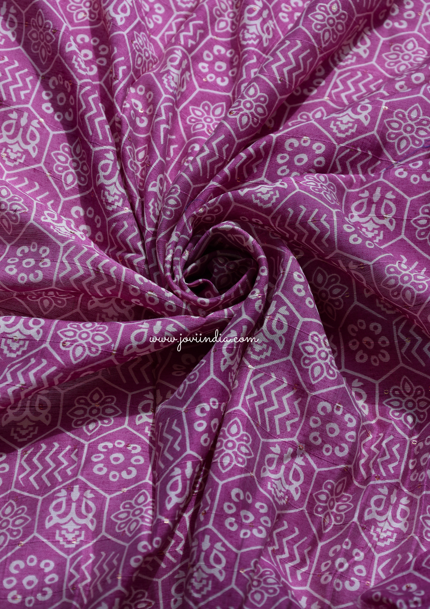 Pink Muslin Silk Printed Fabric