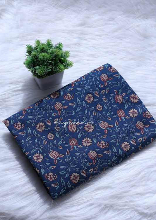 Blue Block Printed Fabric