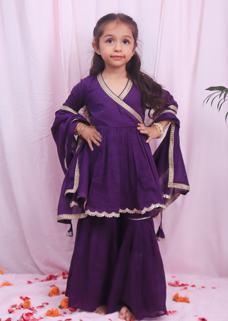 Purple Angrakha Suit Set