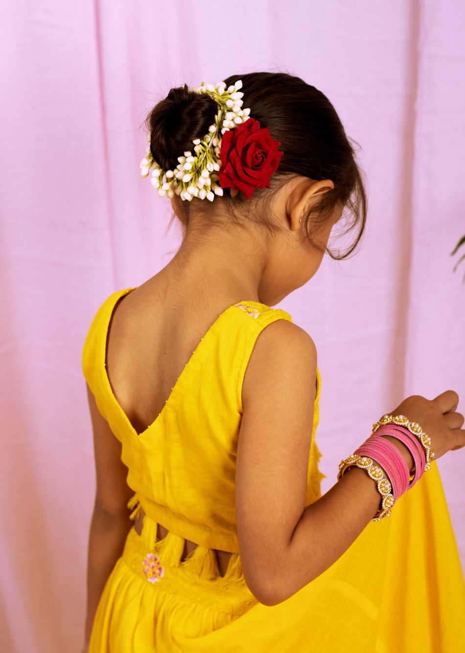 Yellow Printed Lehenga Set