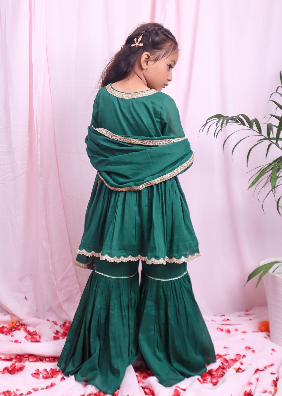 Green Angrakha Suit Set