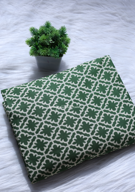 Green Block Printed Fabric