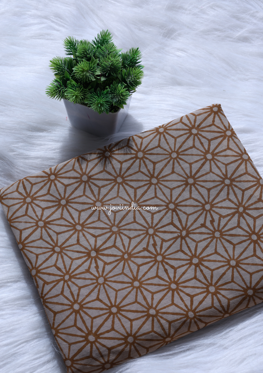 Brown Abstract Block Printed Fabric