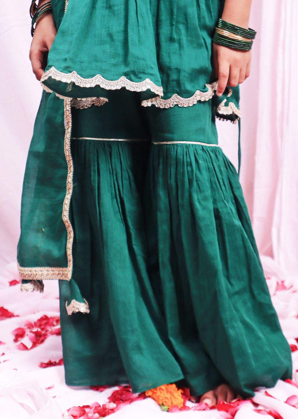 Green Angrakha Suit Set