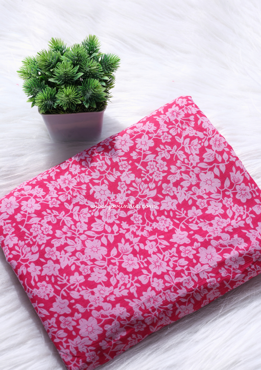 Pink Floral Block Print Fabric