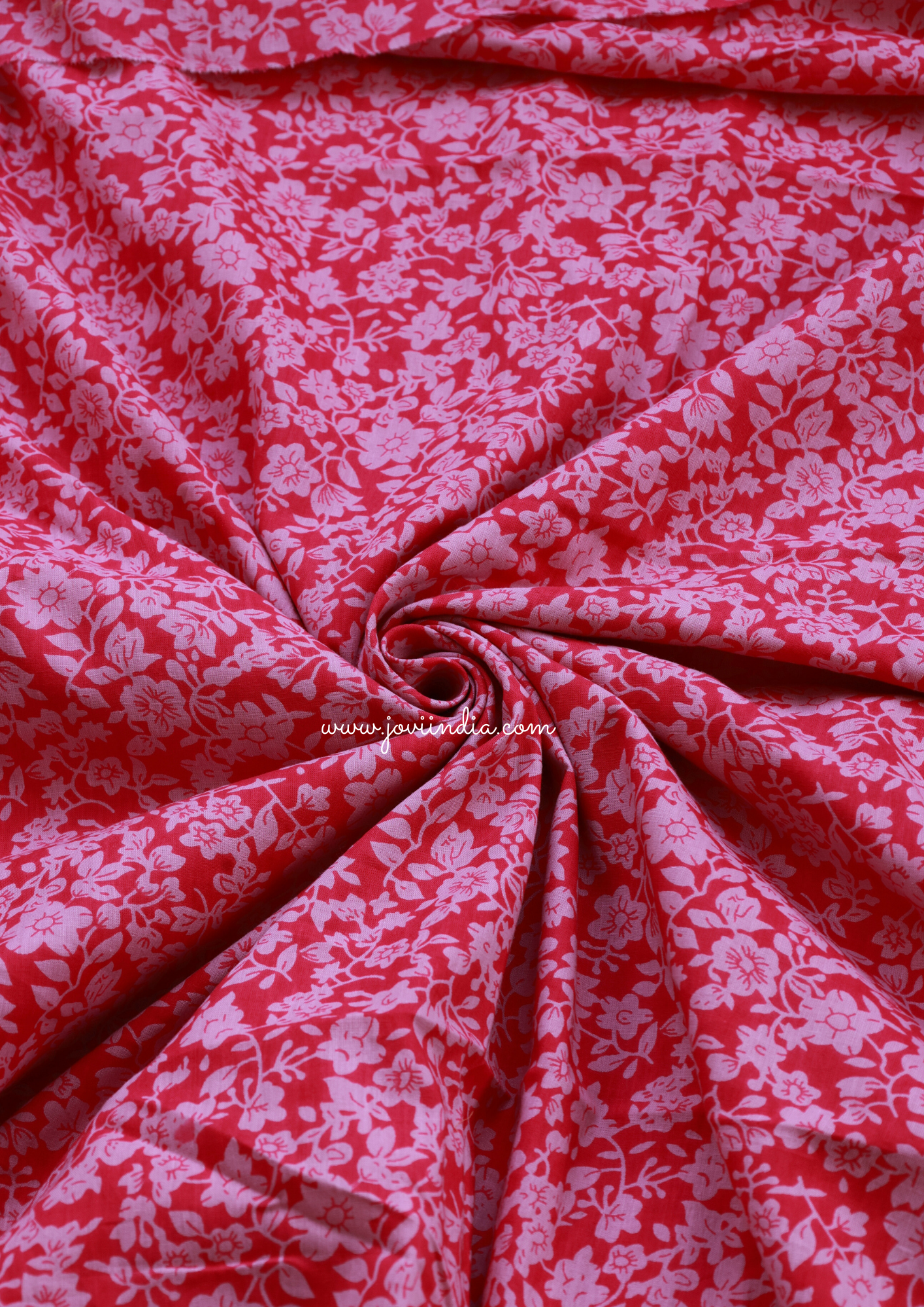 Pink Floral Block Print Fabric