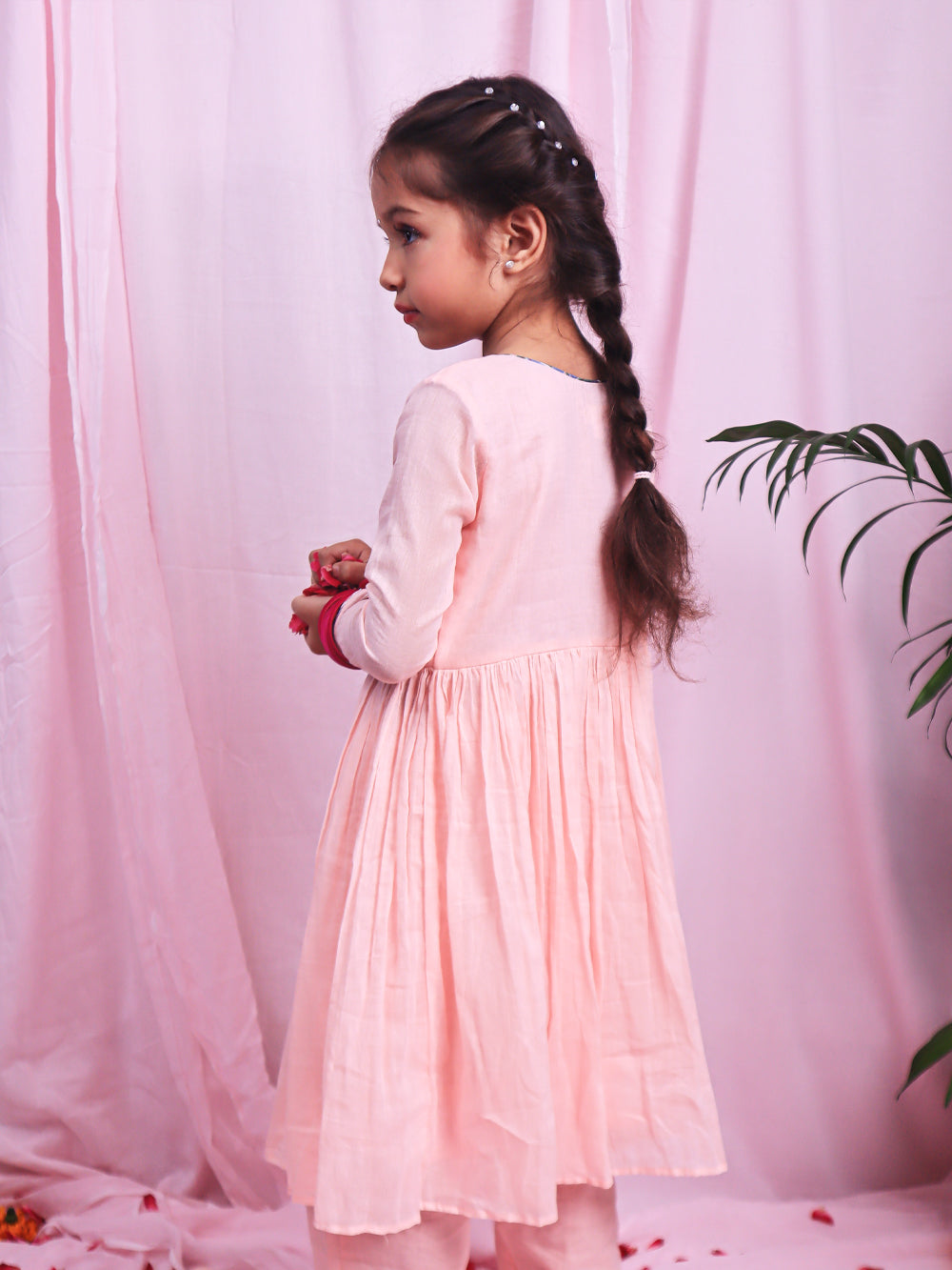 JOVI India Kids Wear - Buy Beautiful Pink Gathered Anarkali Suit Sets for Baby Girls