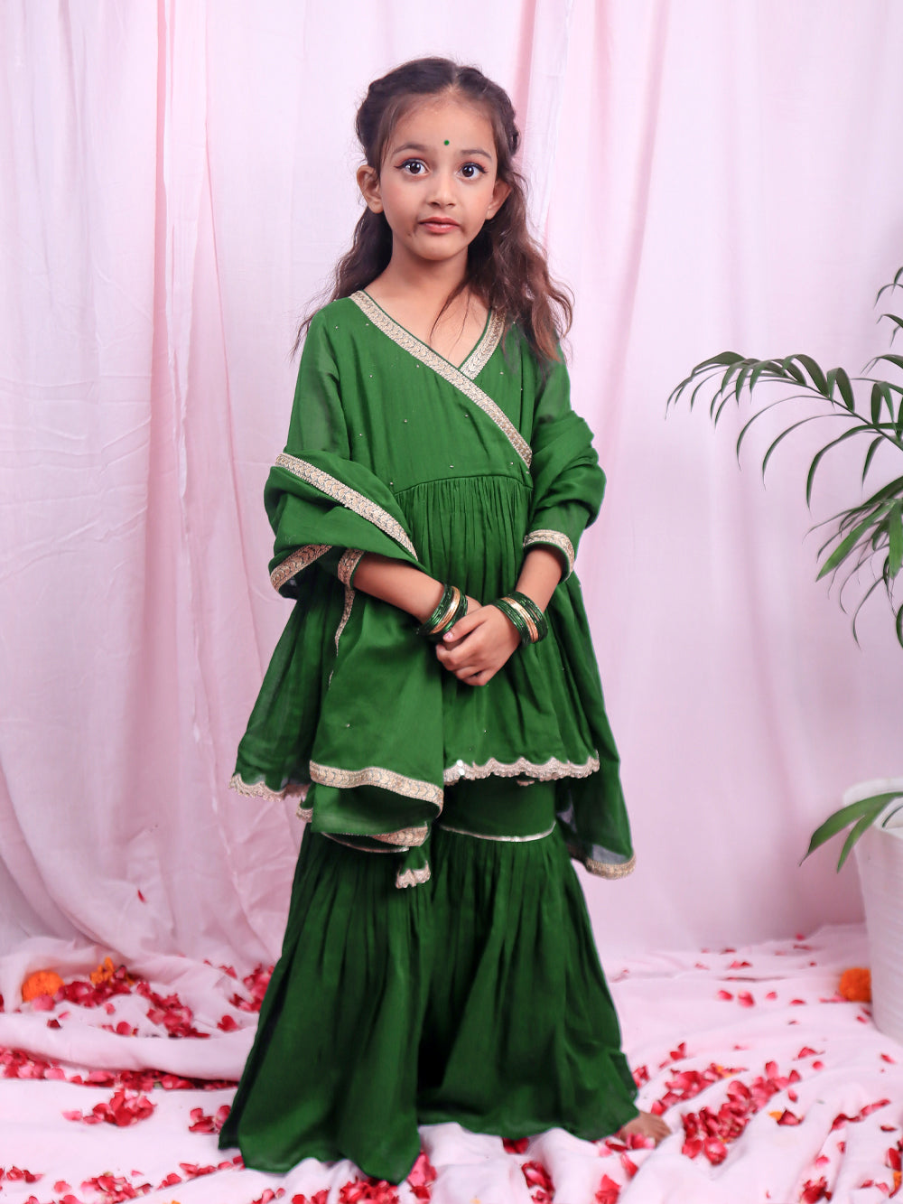 Jiyara Green Angrakha Suit Set