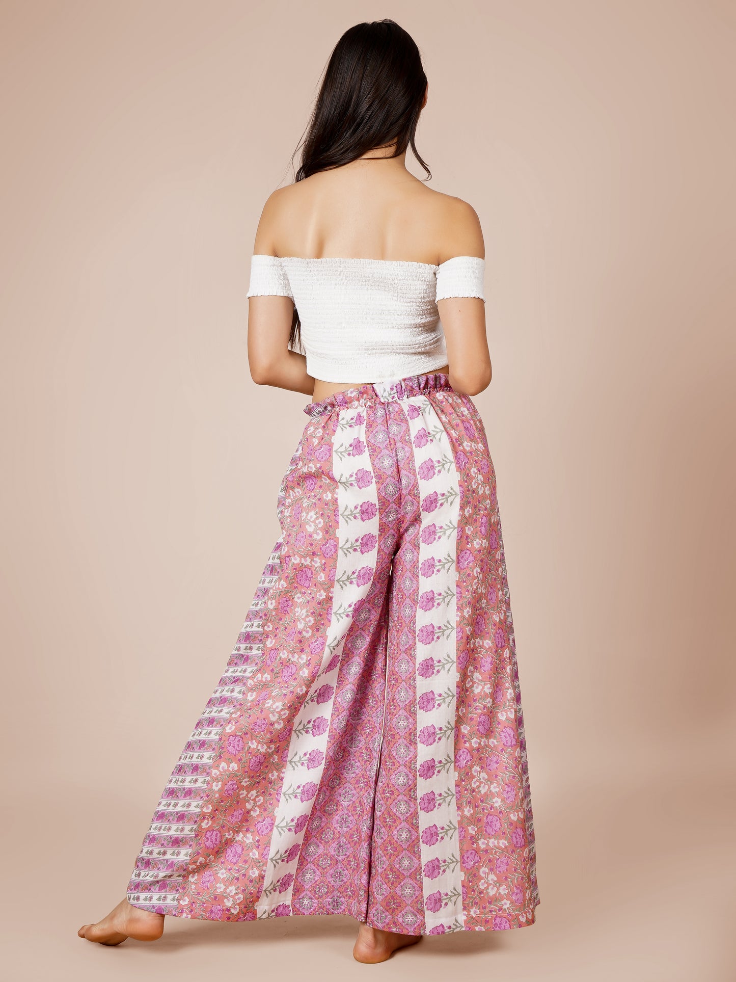 Printed Drawstring Palazzo Pants