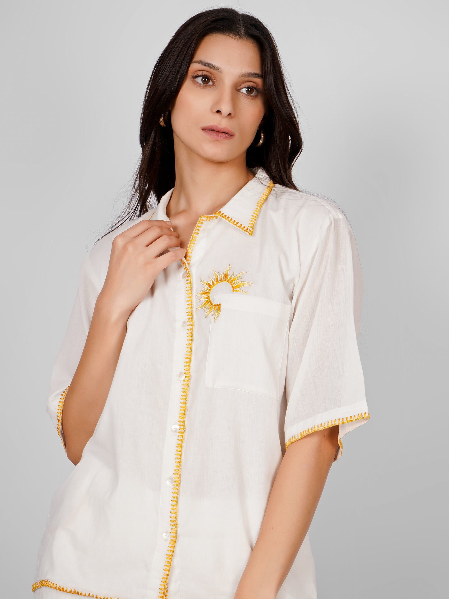 Sun And Moon Embroidered Co-Ord Set