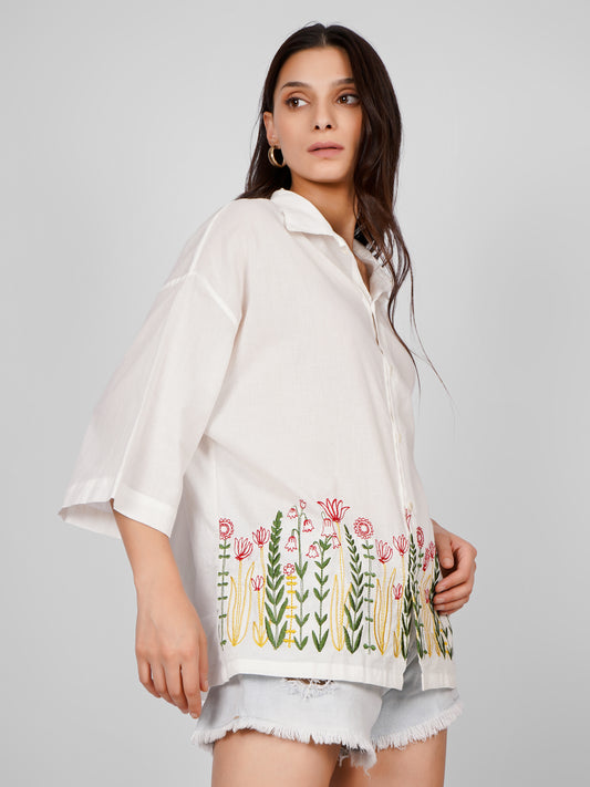 White Embroidered Shirt