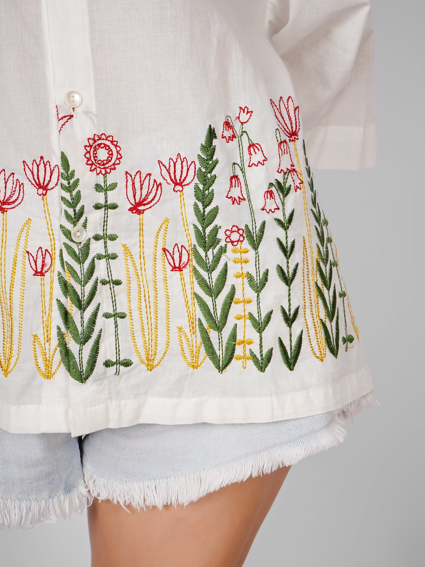 White Embroidered Shirt