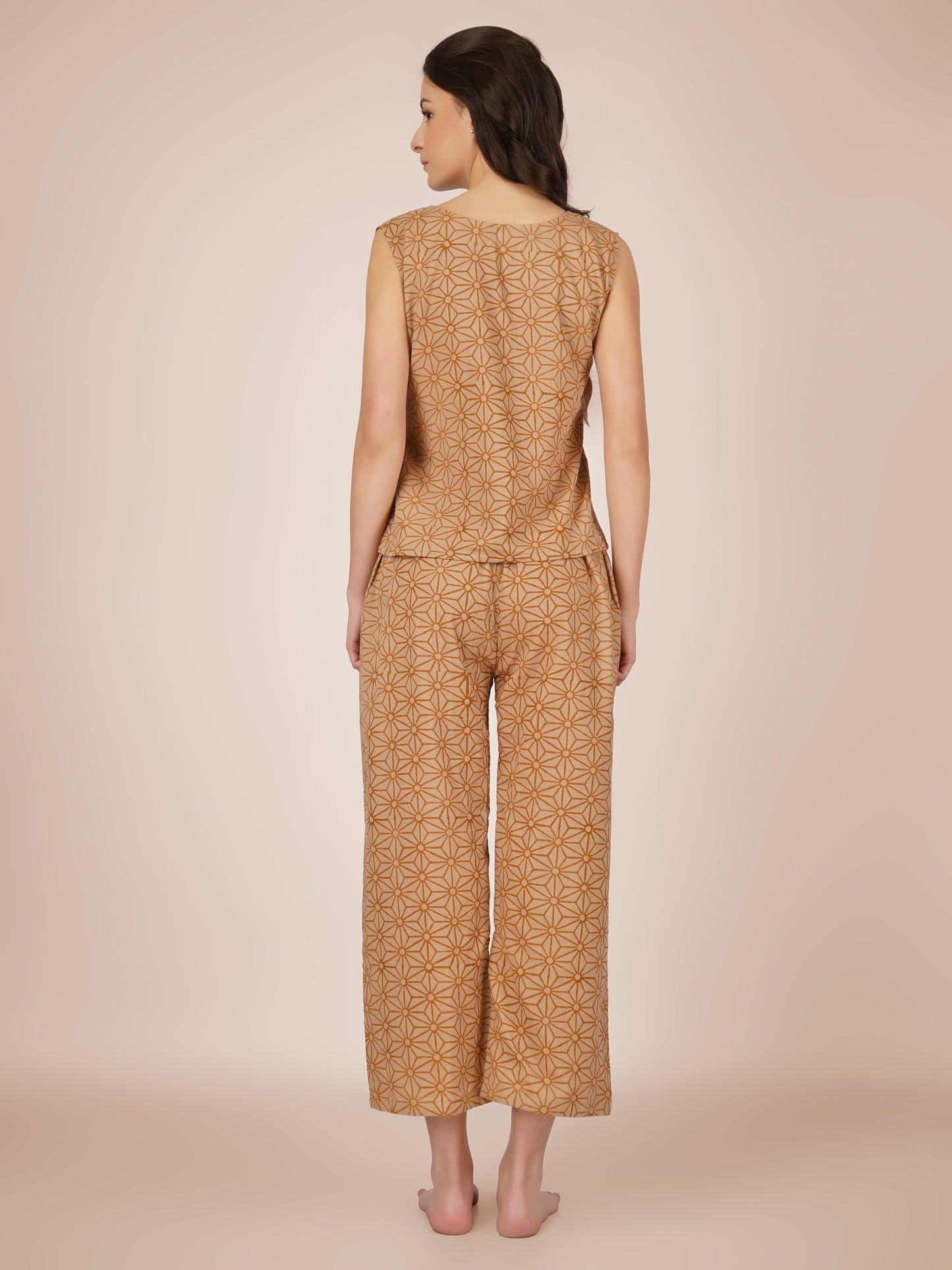 Brown Pintucks Co-Ord Set