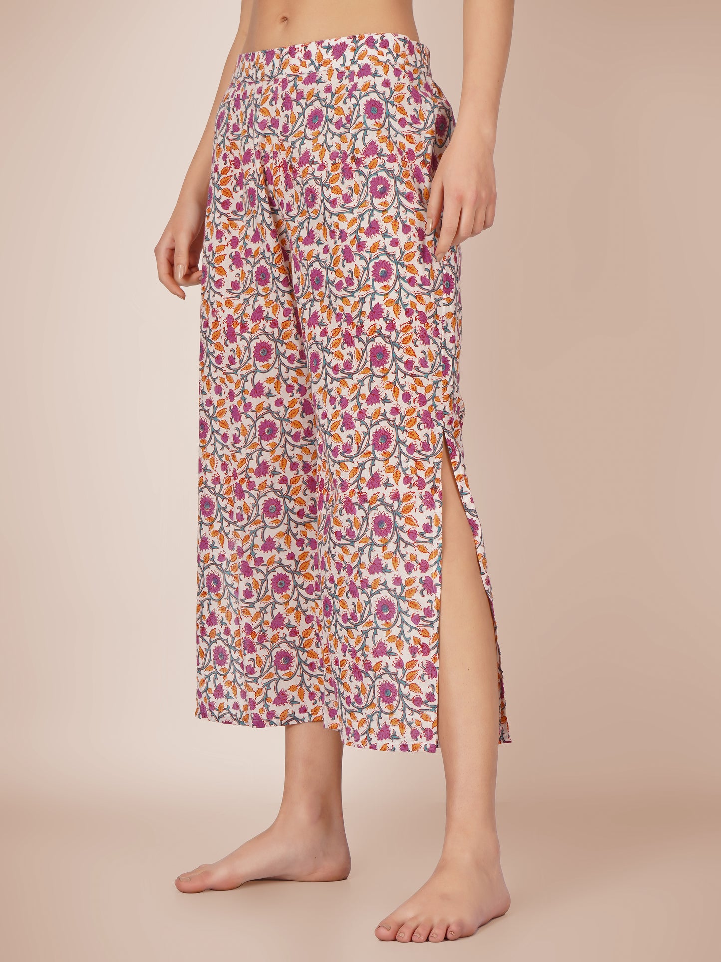 Violet Printed Pintucks Co-ord Set