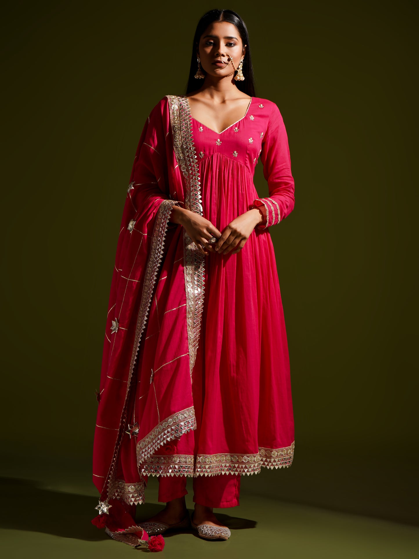 Rani Embroidered Anarkali