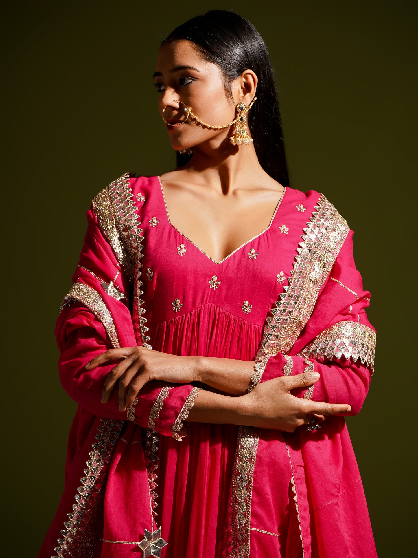 Rani Embroidered Anarkali