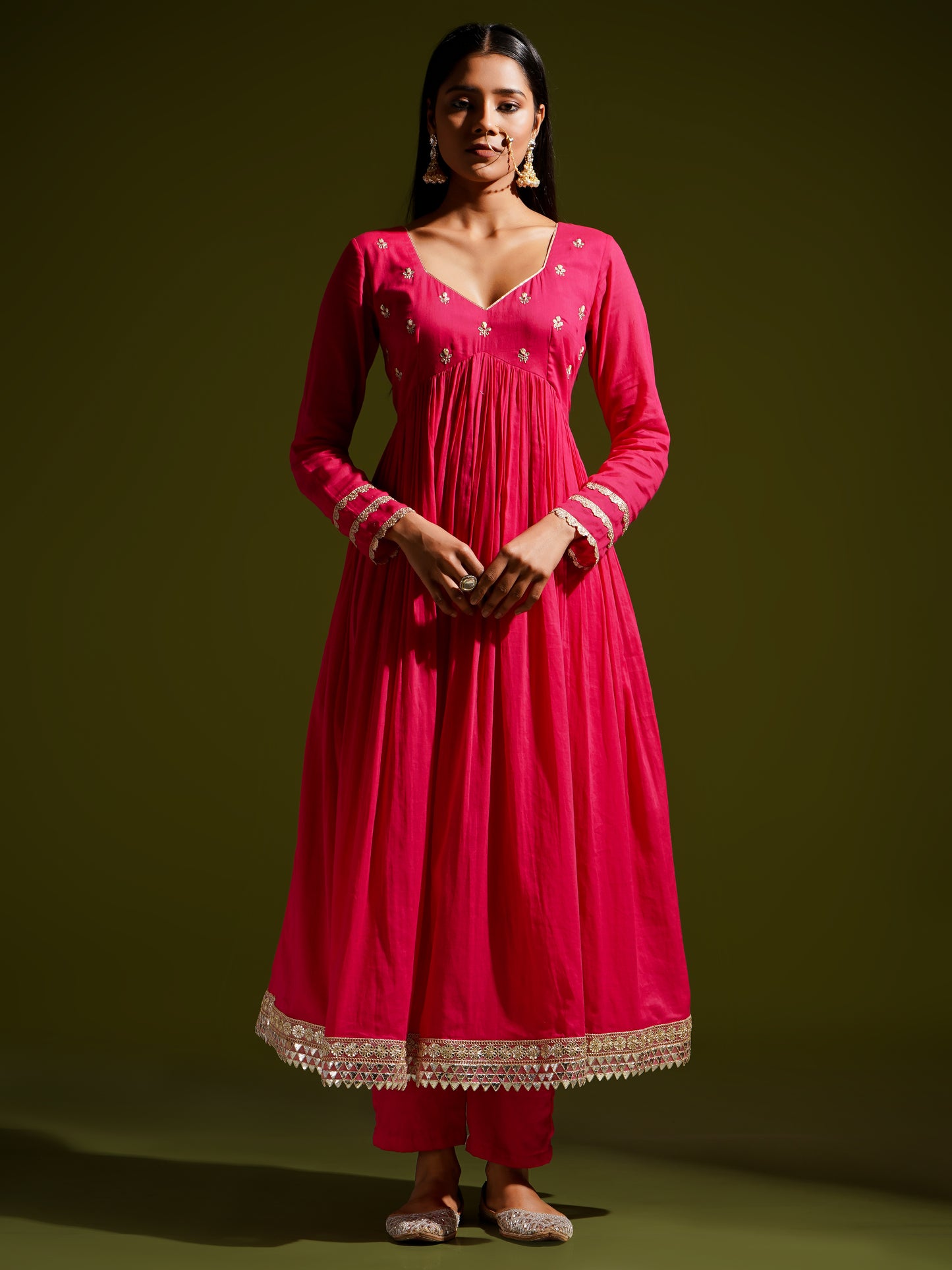 Rani Embroidered Anarkali