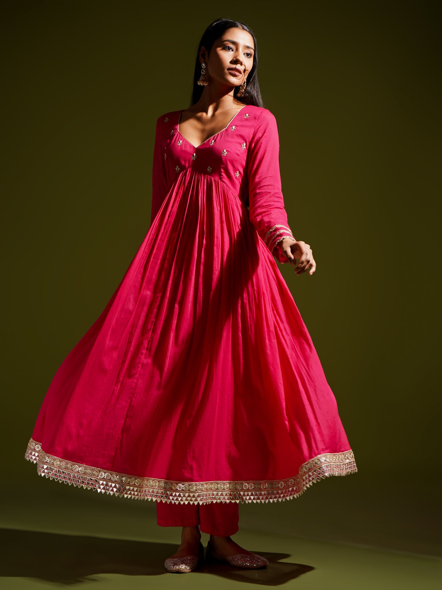 Rani Embroidered Anarkali