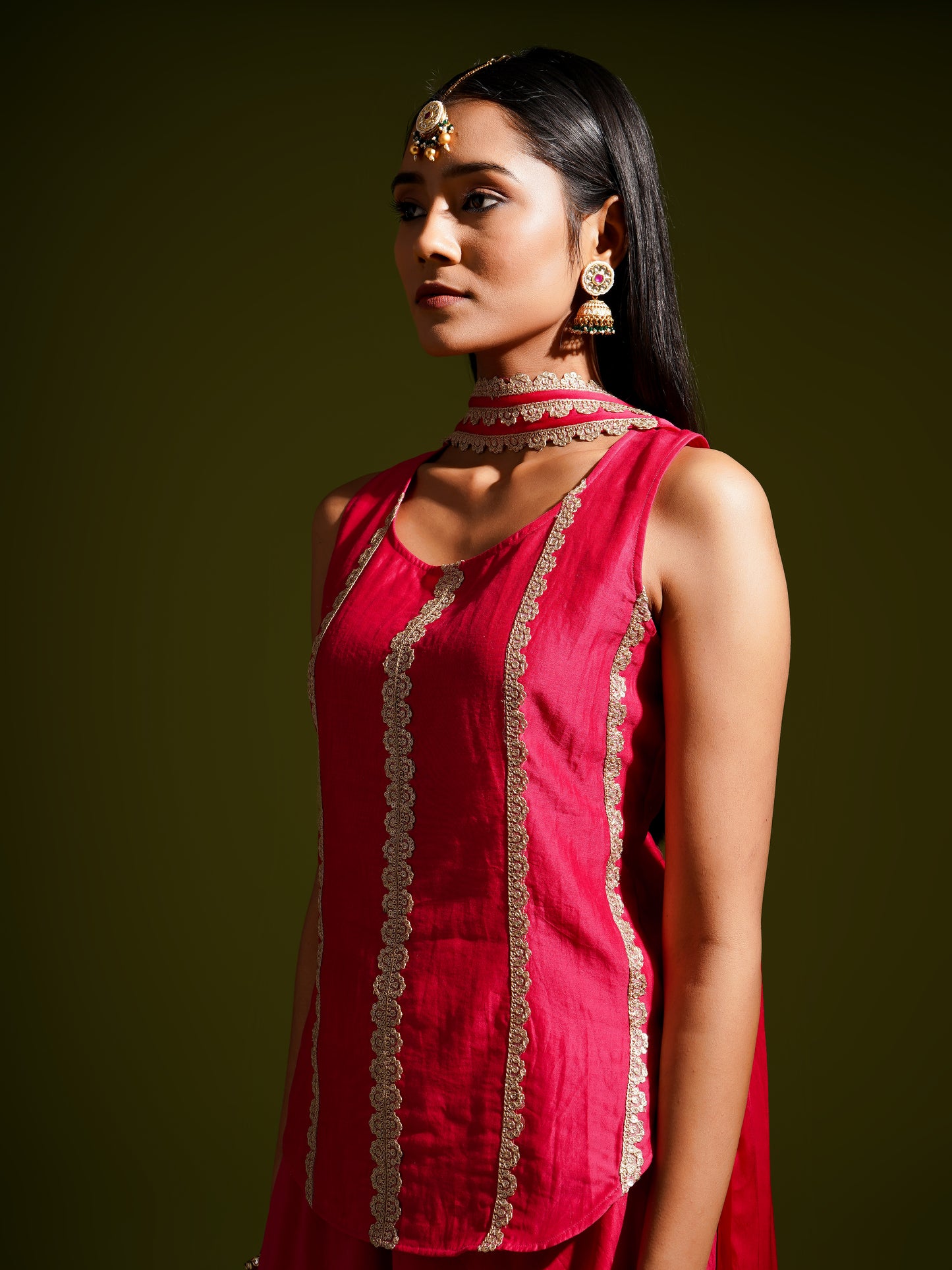 Rani Backless Top with Palazzo and Dupatta