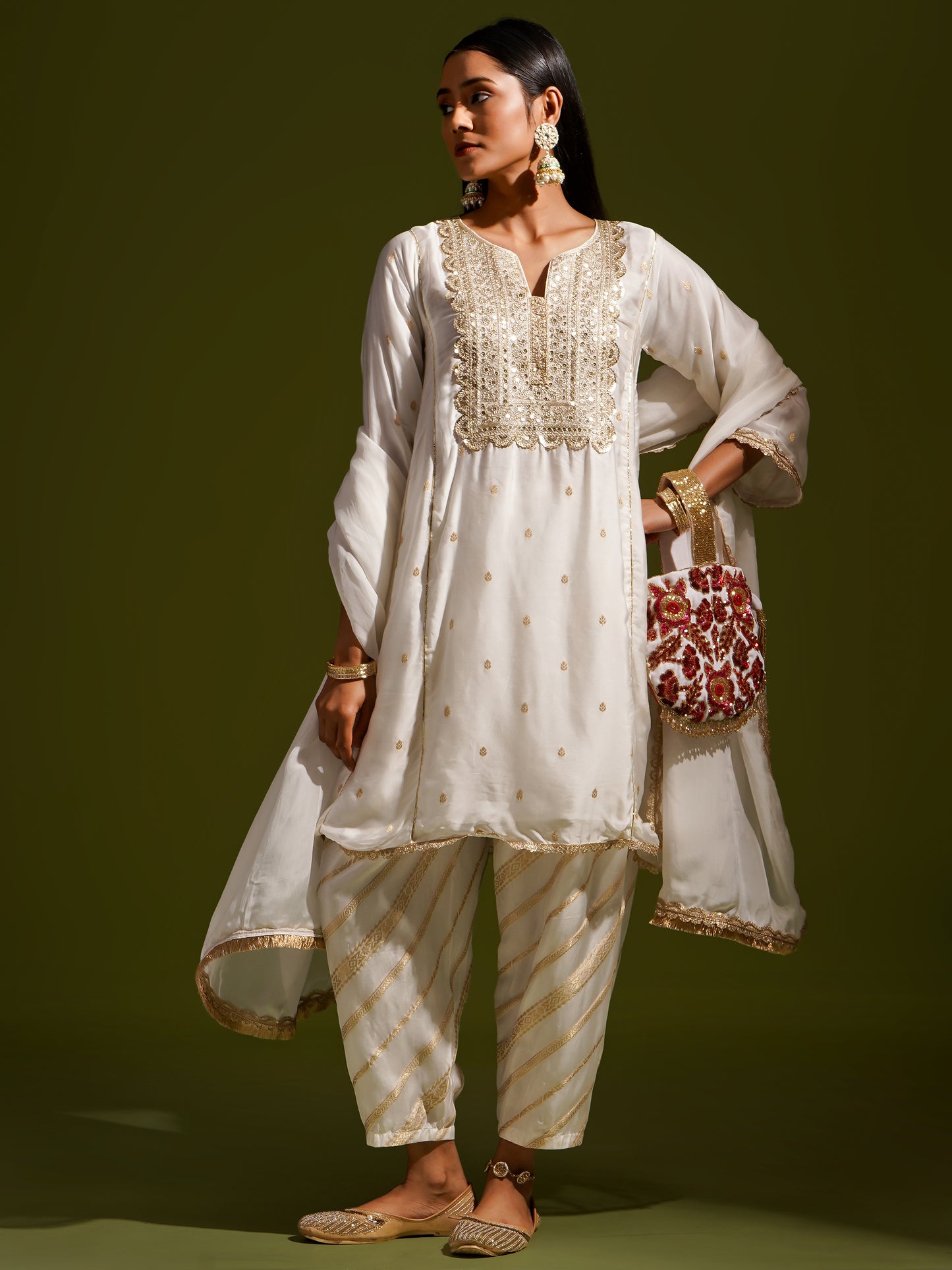 Banarsi Short Kurta With Shalwar