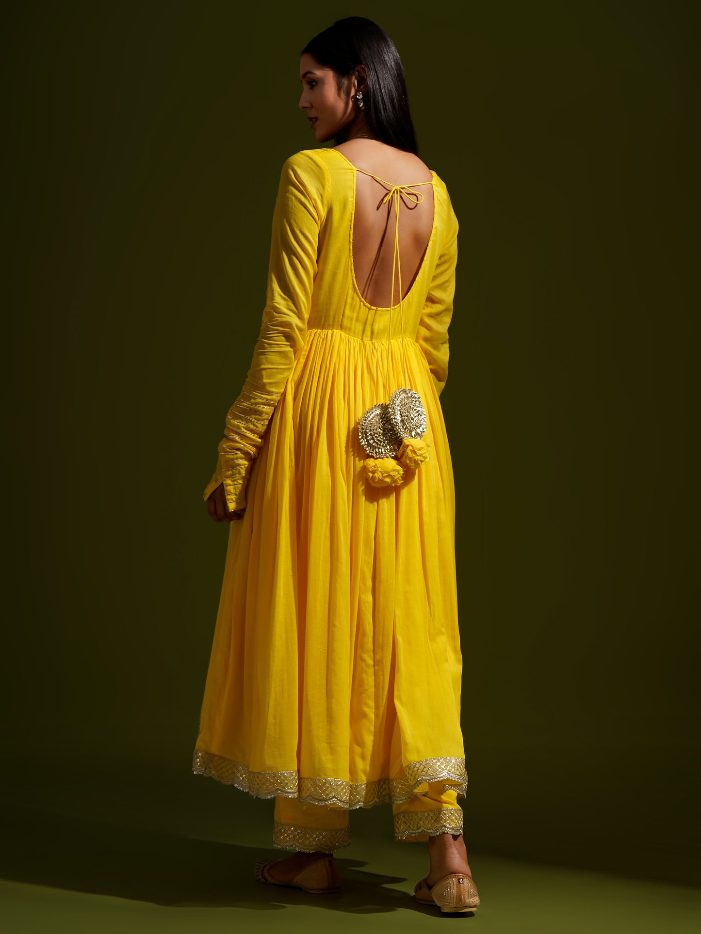 Yellow Anarkali - Gotta Dupatta