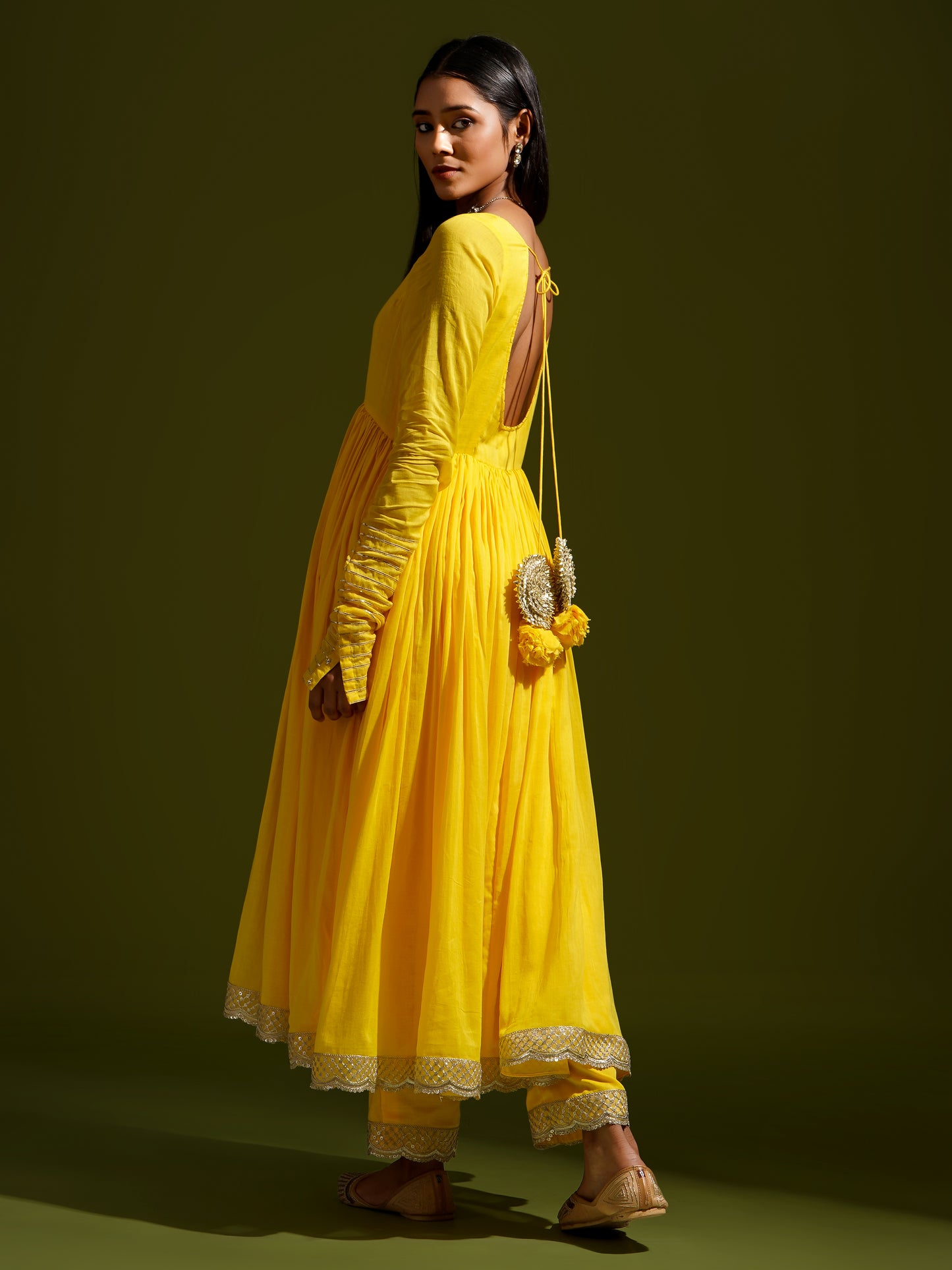 Yellow Anarkali - Gotta Dupatta