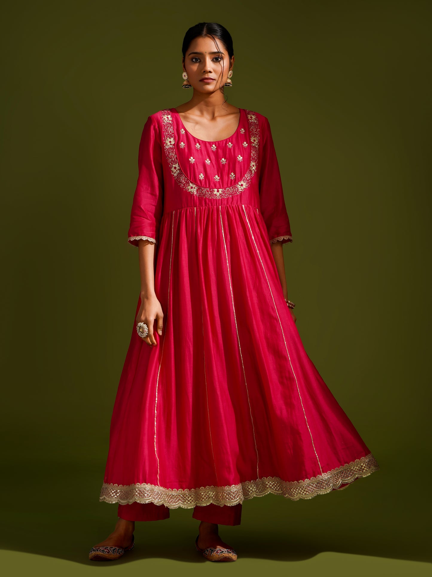 Jacket Round Neck Anarkali Set