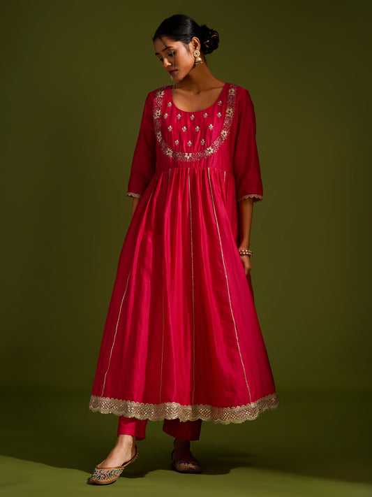 Jacket Round Neck Anarkali Set