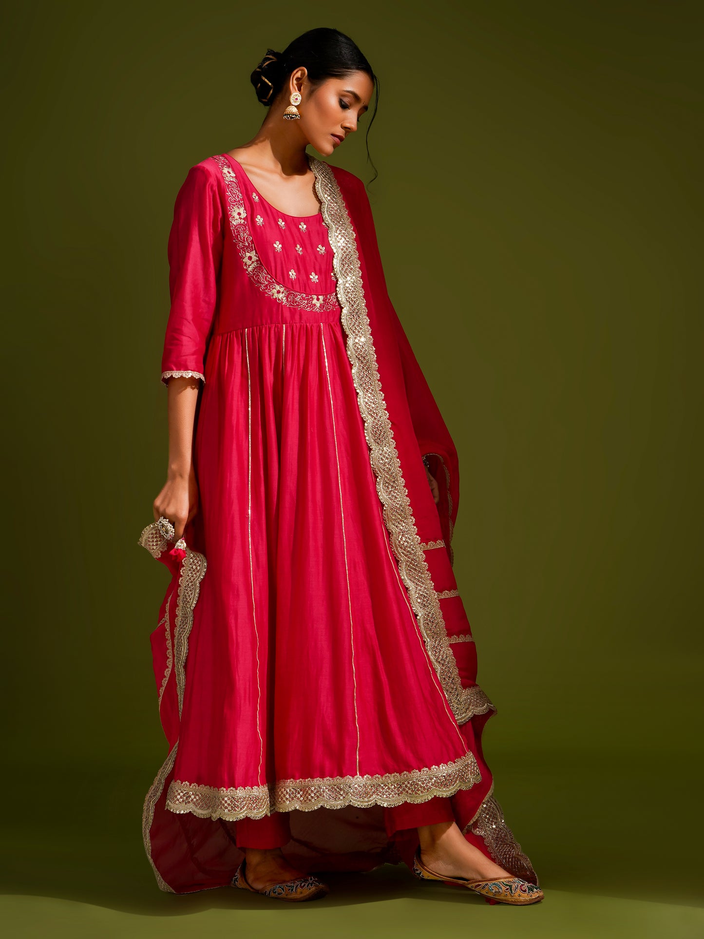 Jacket Round Neck Anarkali Set