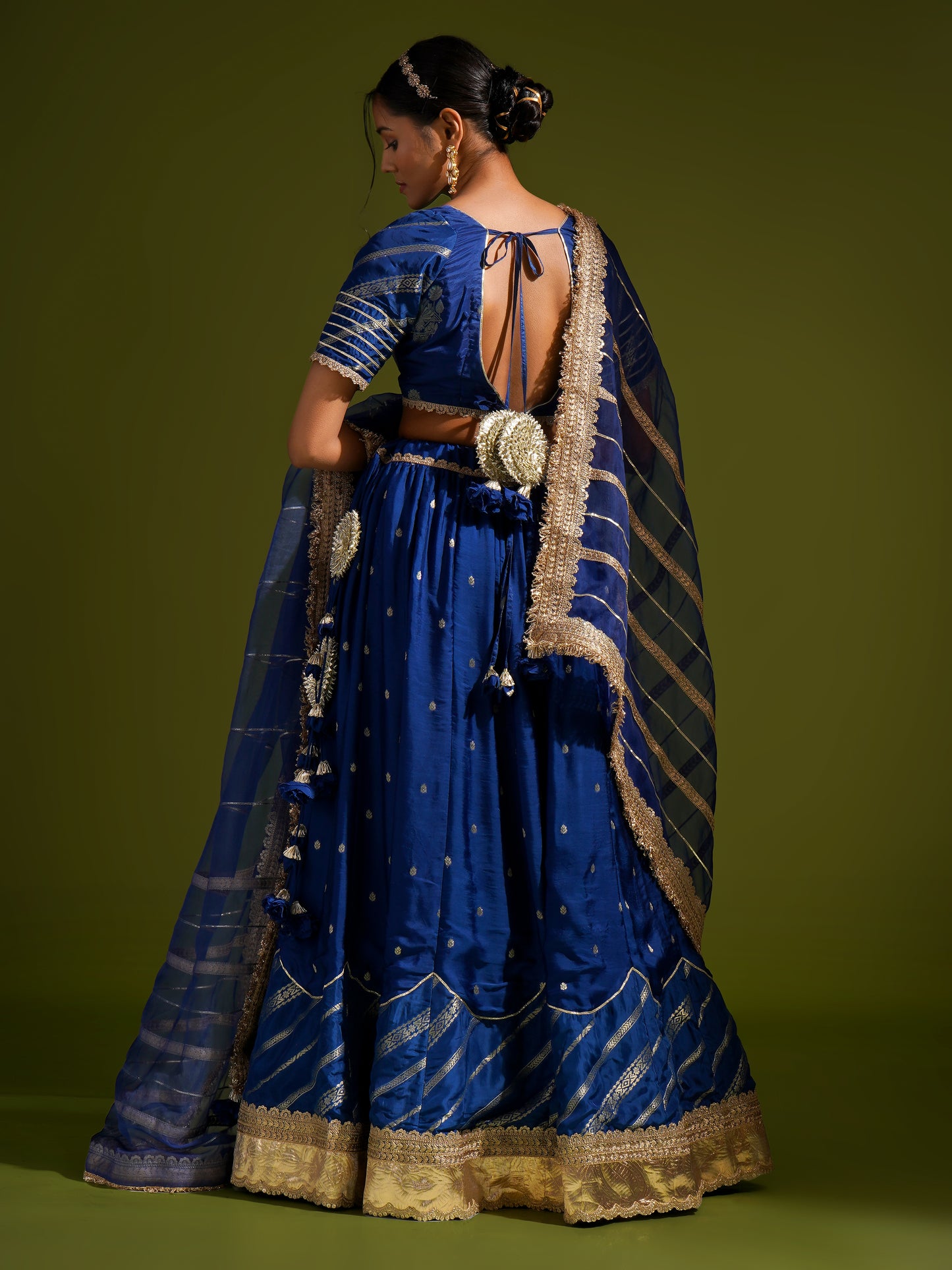 Royal Blue Banarsi Lehnga Set