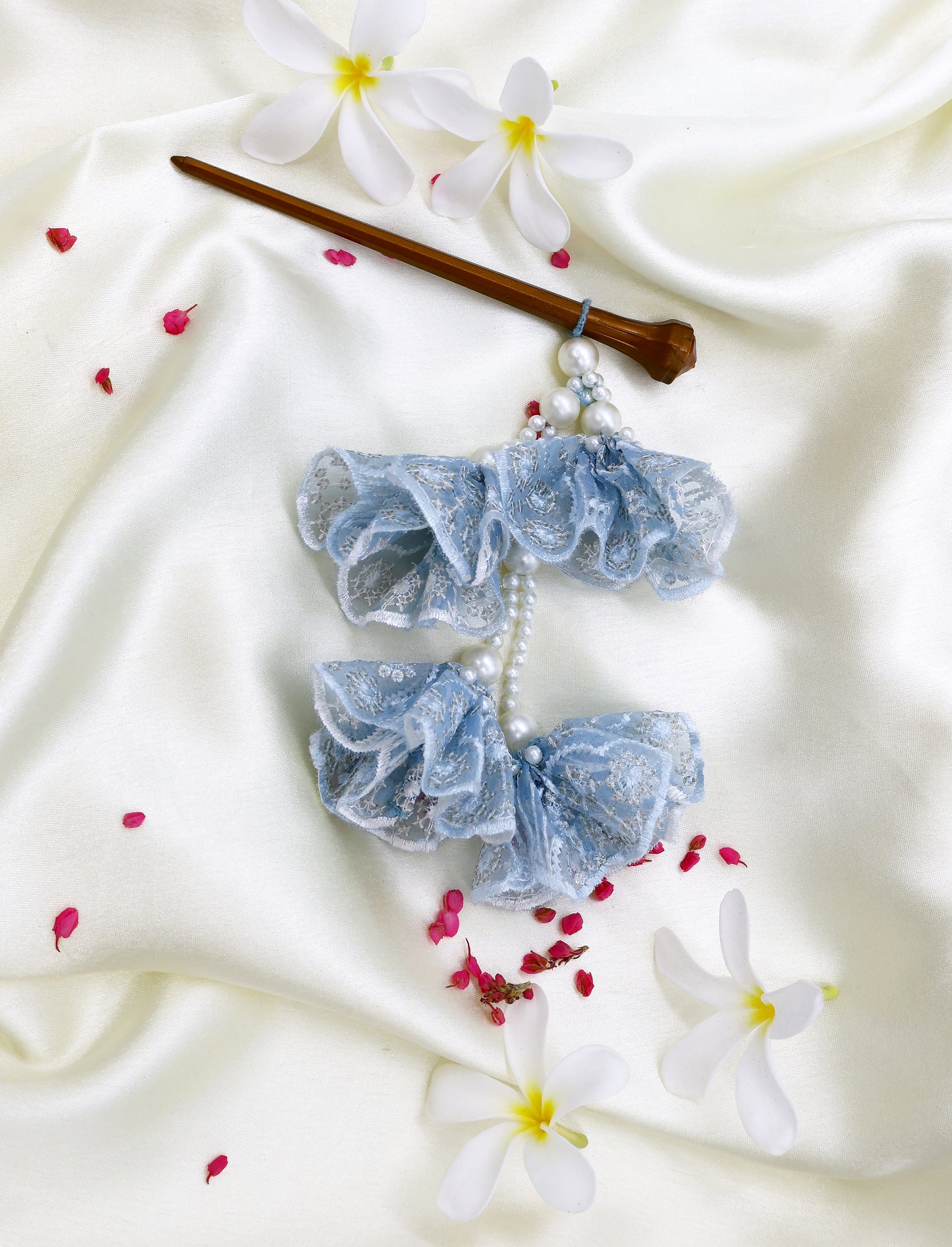 Blue Mist Floral Juda Stick - Handmade