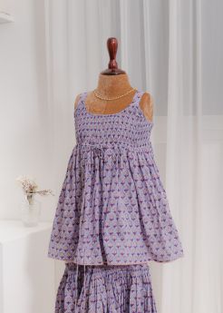 Shop Fabulous Purple Printed Co-Ord Sets for Kids and Baby Girls - JOVI India Kids Wear