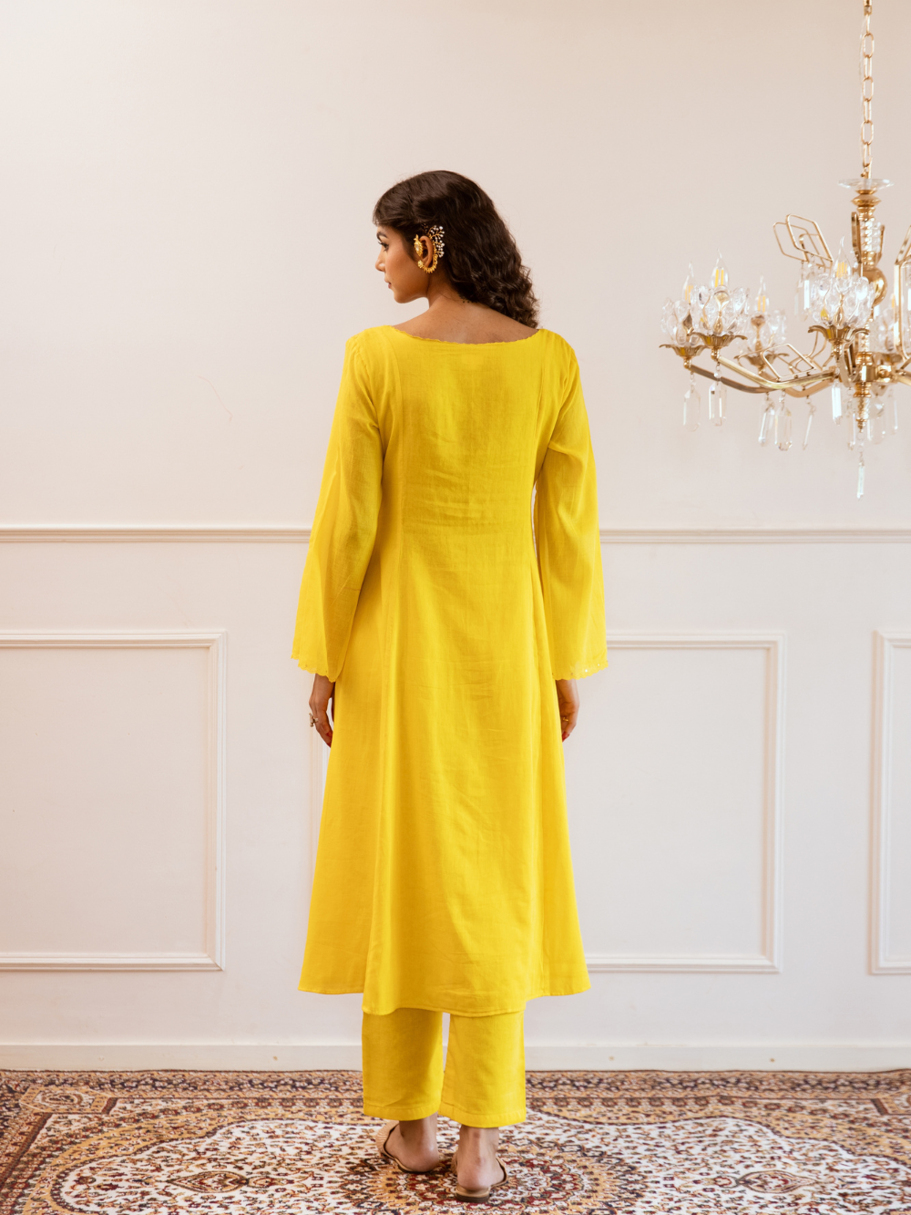 Yellow Yoke Anarkali Suit Set