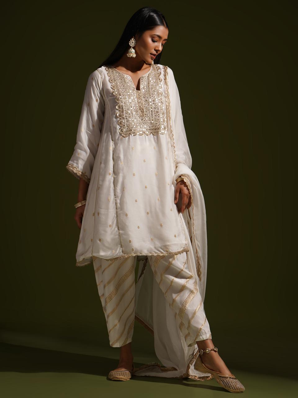 Banarsi Short Kurta With Shalwar