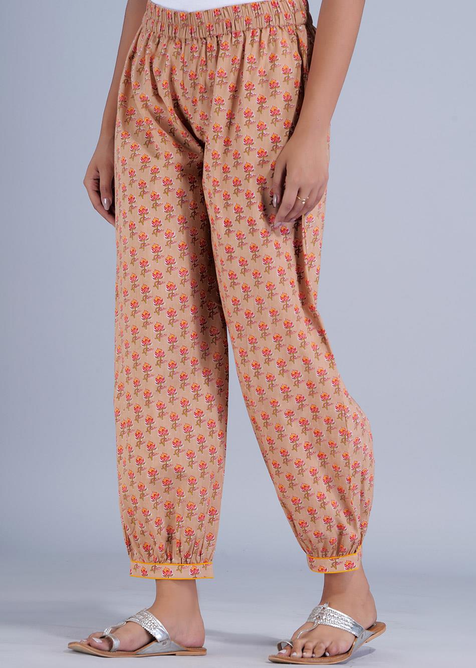 Orange Gathered Afghani Pants