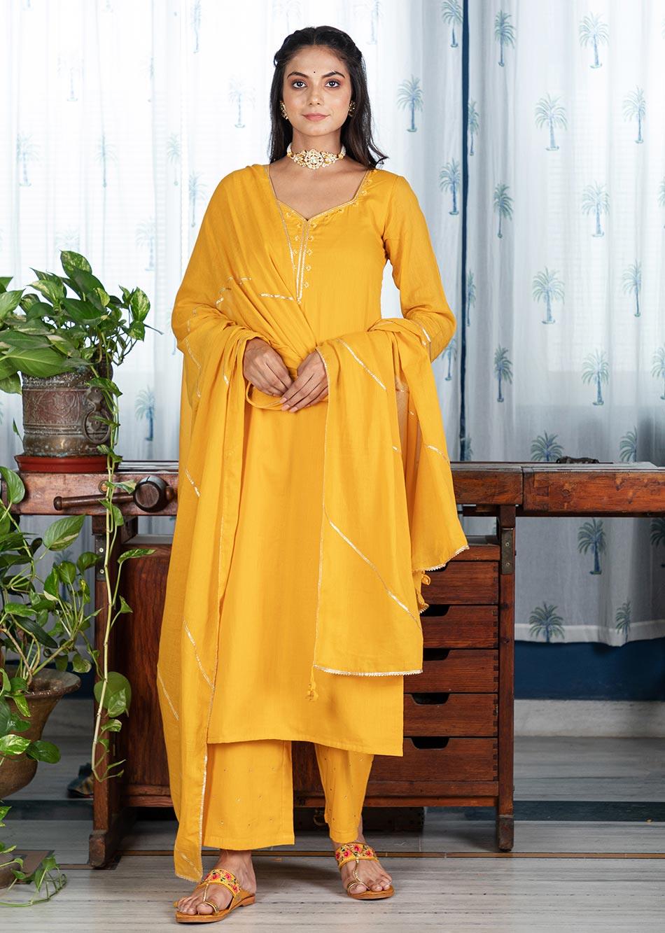 Mustard Yellow Mulmul Dupatta