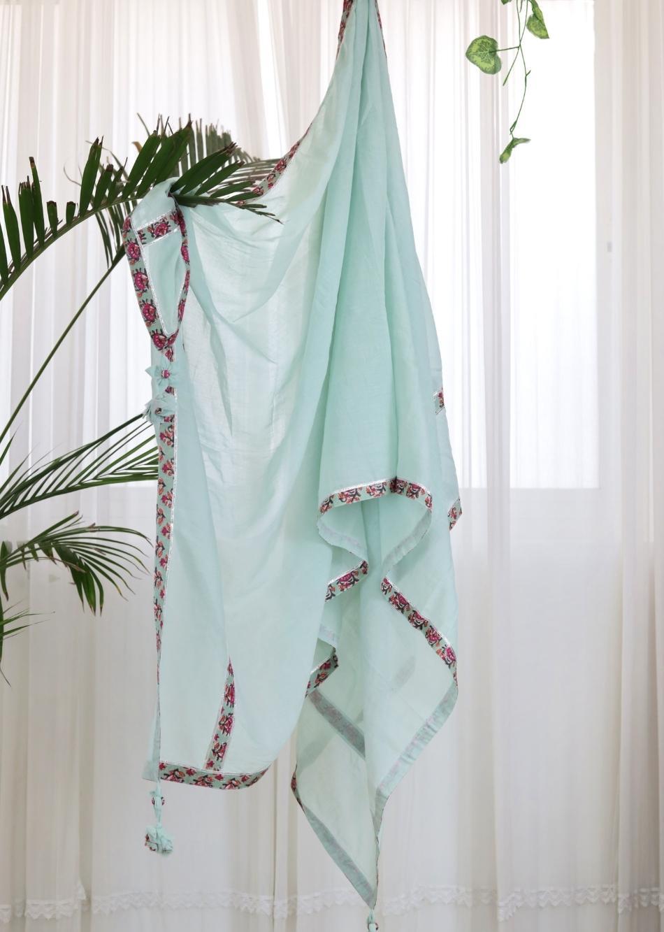 Mint Green Printed Dupatta