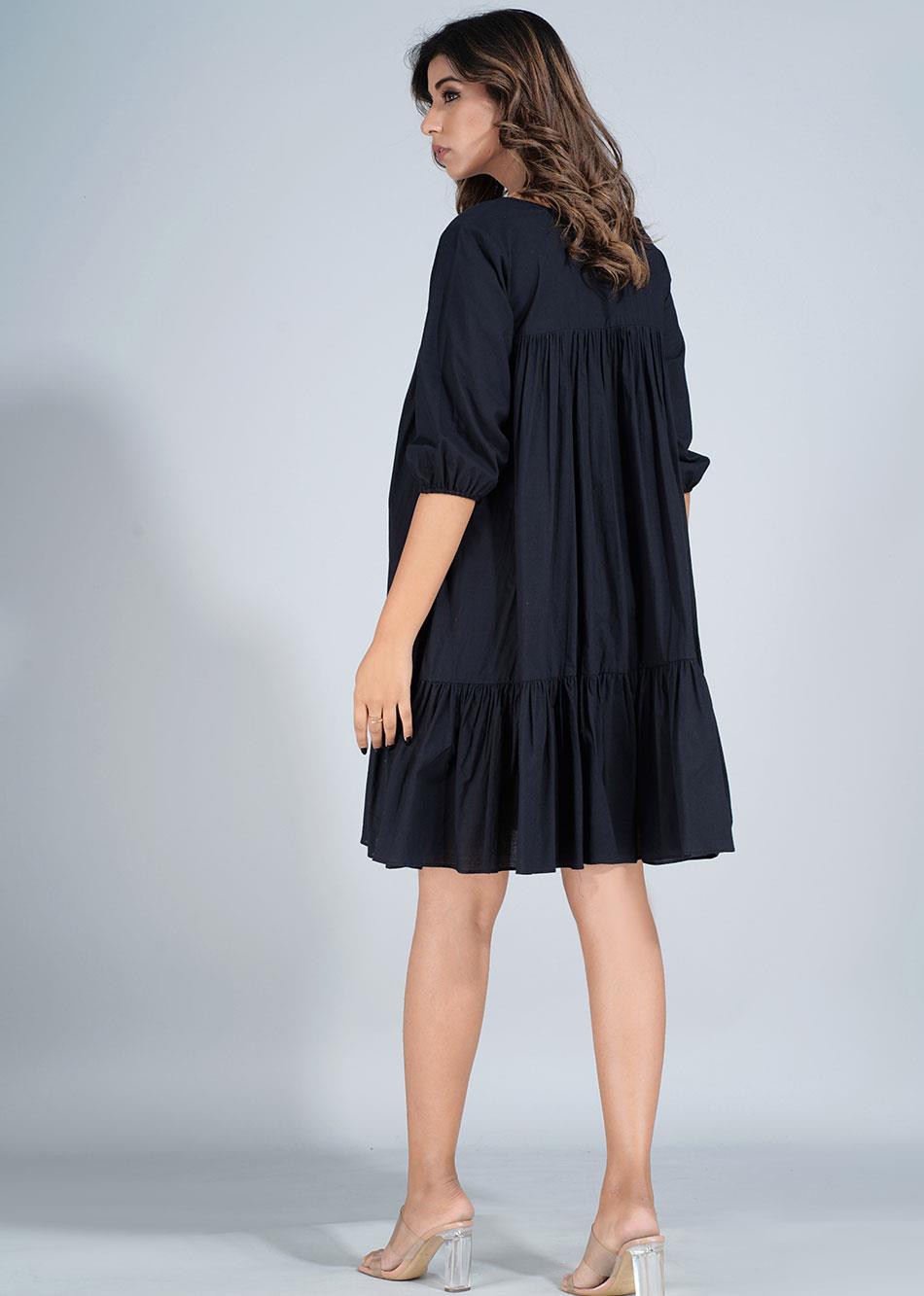 Black Short Tiered Dress